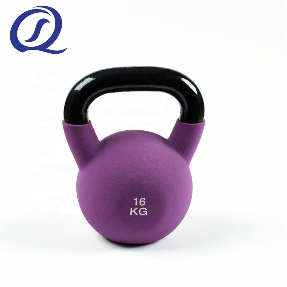 Factory wholesale Colorful Gym Fitness Neoprene Coated Cast Iron Custom Logo Color Weights Rubber Kettlebells