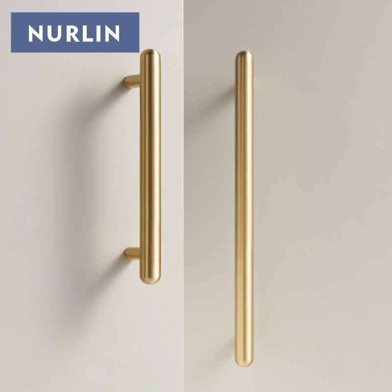 Nurlin Solid Brass Smooth Round Cabinet Knobs Drawer Handles Wardrobe Door  Tbar Elegant Touch Comfortable Feel Pull