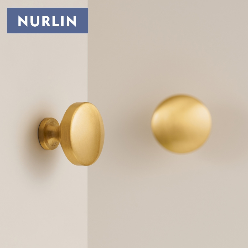 Nurlin Solid Brass Round Cabinet Knobs Comfortable To Use  Adapted to Different Styles of Cabinet Doors Drawers Handle