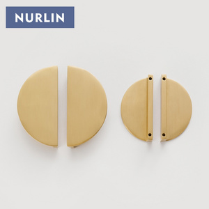 Nurlin Solid Brass Half Moon Doors Drawers Appliance Pull Hotel Kitchen Cabinet Decoration Cabinet D Pull Handles