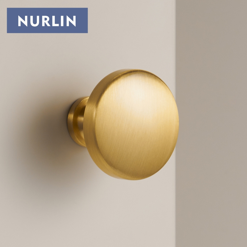 Nurlin Solid Brass Round Cabinet Knobs Comfortable To Use  Adapted to Different Styles of Cabinet Doors Drawers Handle