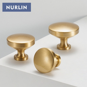 Nurlin Solid Brass Round Cabinet Knobs Comfortable To Use  Adapted to Different Styles of Cabinet Doors Drawers Handle