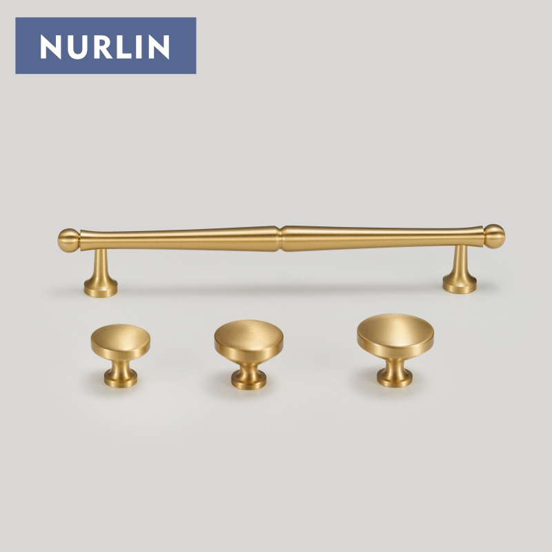 Nurlin Solid Brass Round Cabinet Knobs Comfortable To Use  Adapted to Different Styles of Cabinet Doors Drawers Handle