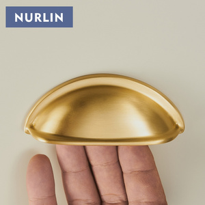 Nurlin Brass Cup Shape Pull Handle Cabinet Drawer Handles Vintage Pastoral Knobs Drop Shipping