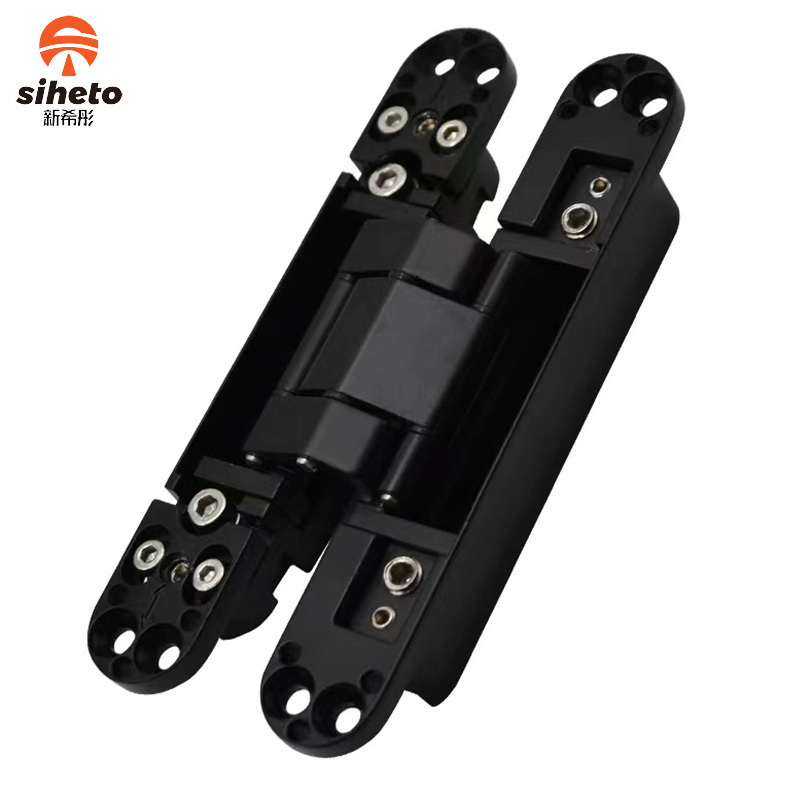 Black Wooden Door 3D Invisible Heavy Duty Adjustable 180 Degree Concealed Hidden Door Hinges