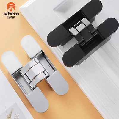 Black Wooden Door 3D Invisible Heavy Duty Adjustable 180 Degree Concealed Hidden Door Hinges