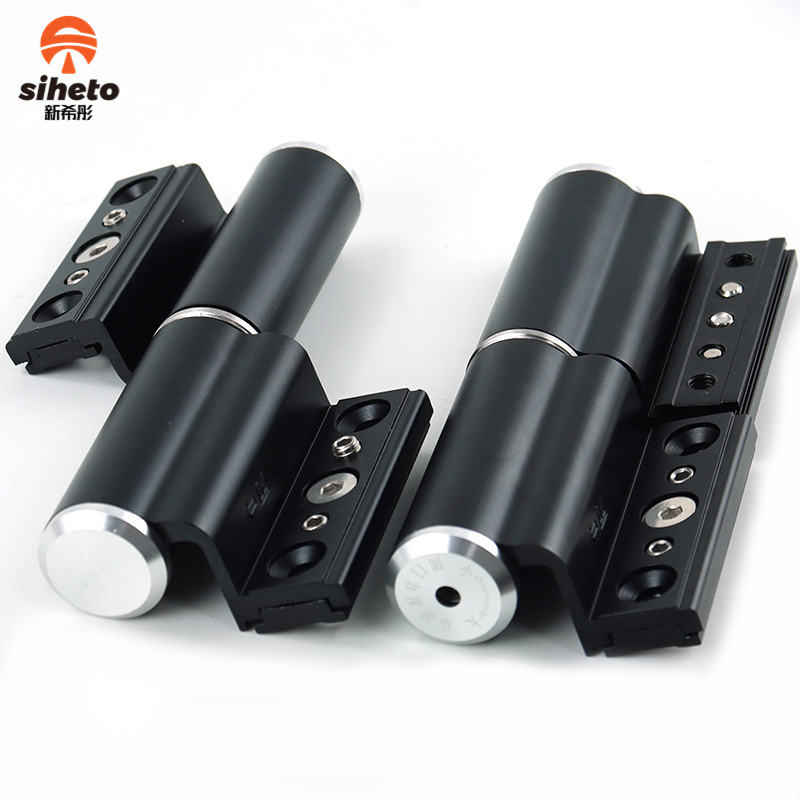 Black Self Closing Aluminium Alloy Wooden Door Concealed Spring Positioning Hydraulic Door Hinge