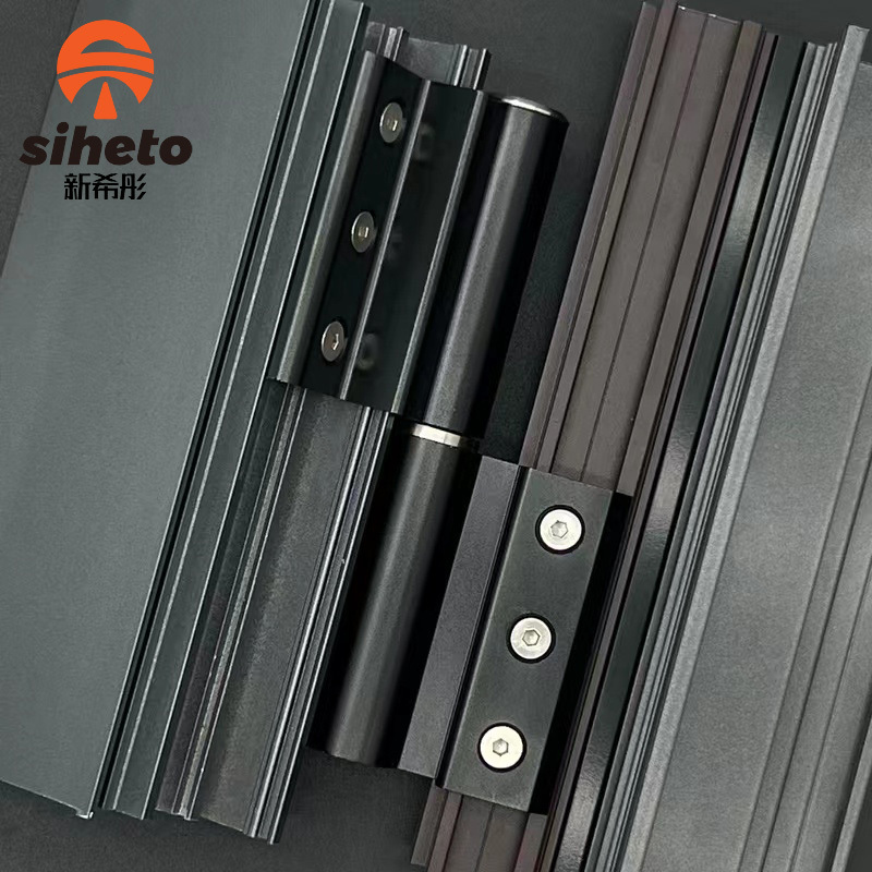 Black Self Closing Aluminium Alloy Wooden Door Concealed Spring Positioning Hydraulic Door Hinge