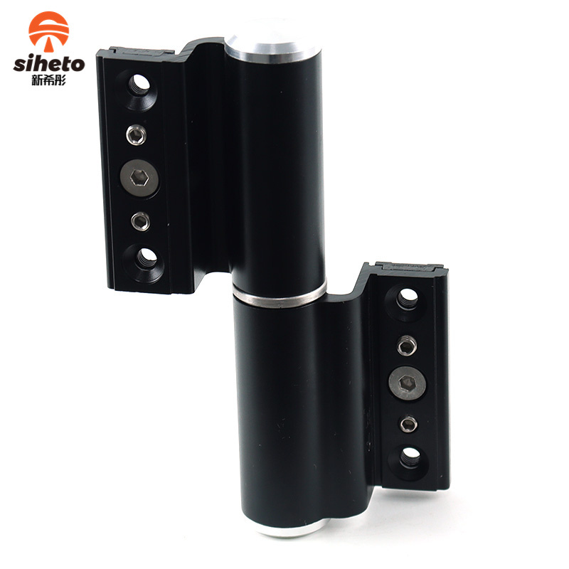 Black Self Closing Aluminium Alloy Wooden Door Concealed Spring Positioning Hydraulic Door Hinge