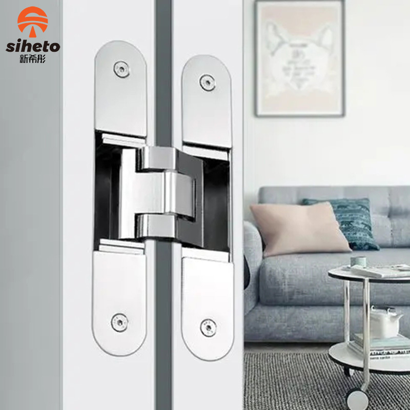 Zinc Alloy Black Heavy Duty 3D Adjustable Invisible Concealed Hidden Wooden Door Hinges