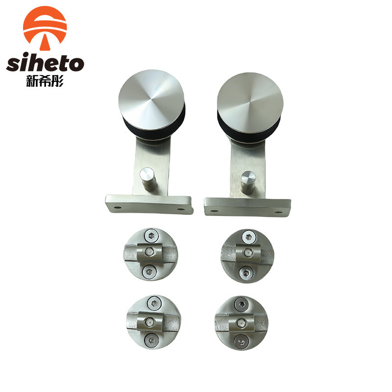 Black American Rustic Barn Door Lock Hardware Stainless Steel Bypass Sliding Barn Door Hardware Kit For Barn Door