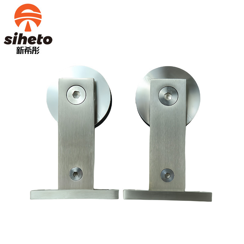 Black American Rustic Barn Door Lock Hardware Stainless Steel Bypass Sliding Barn Door Hardware Kit For Barn Door