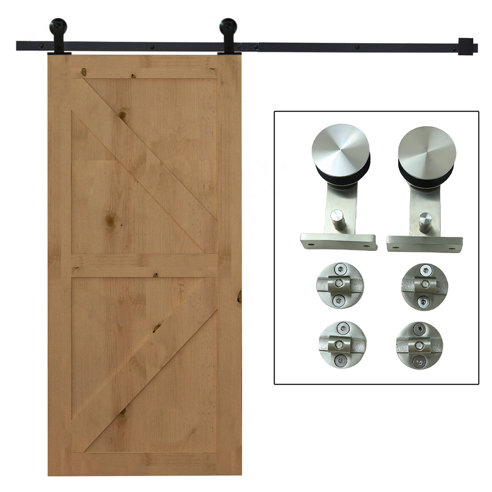 Wholesale Price Double Office Room Door Stainless Wall Mounted Sliding Door System Barn Door Hardware Kit