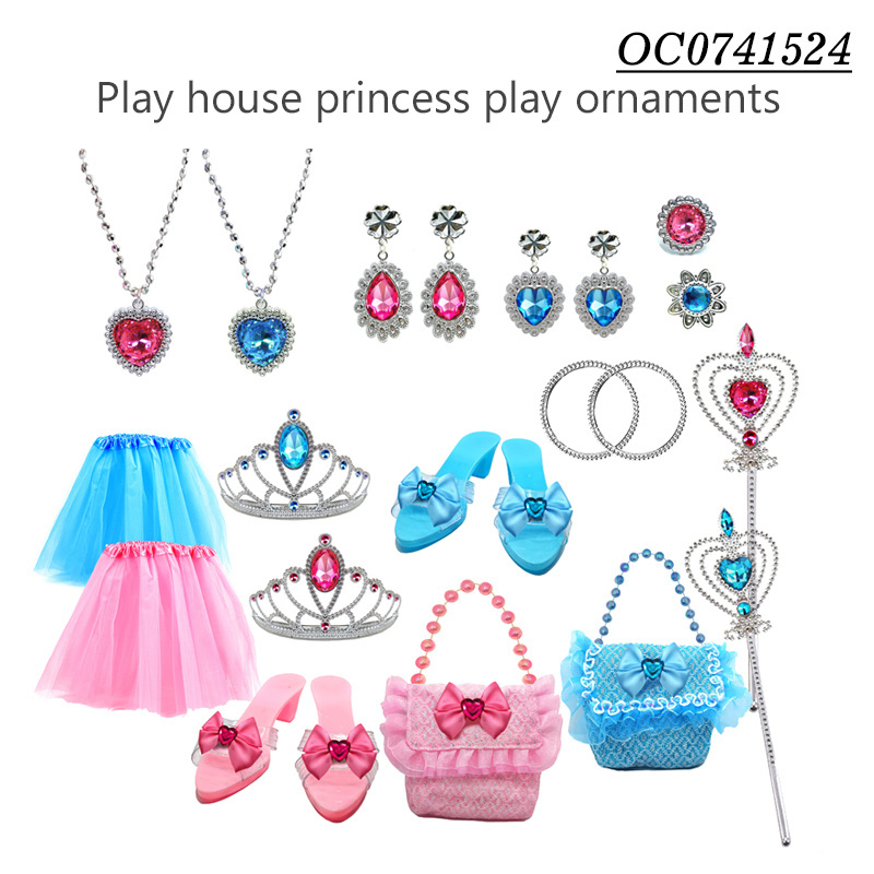 Dress up pretend play princess plastic kids make up beauty toys set for girls