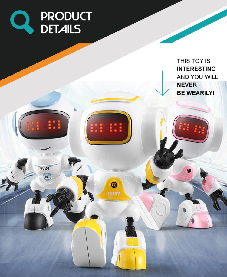 Adults flexible humanoids smart intelligent toys educational robot with eye led light