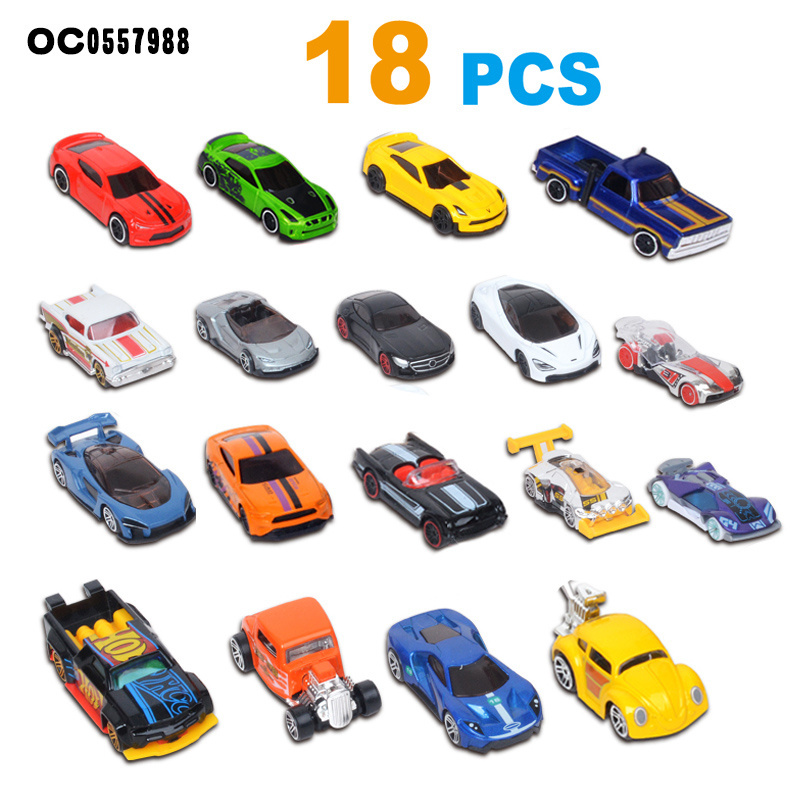 Kids 1:64 18PCS freewheel storage box metal model die cast toy car set