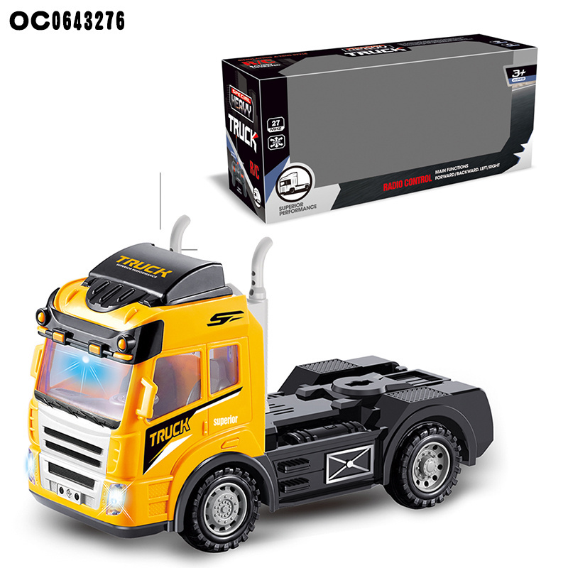 Kids 4CH simulator big remote control rc truck trailer with light music