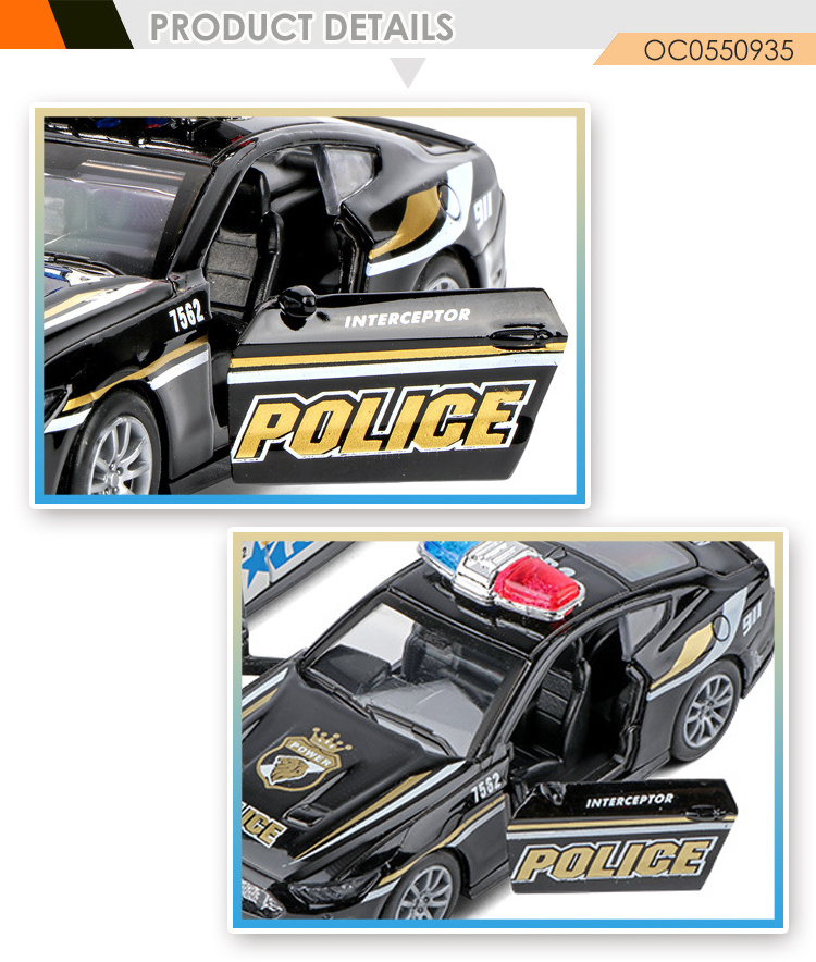 Cheap 1:32 die cast pull back alloy model police car set toys for kids