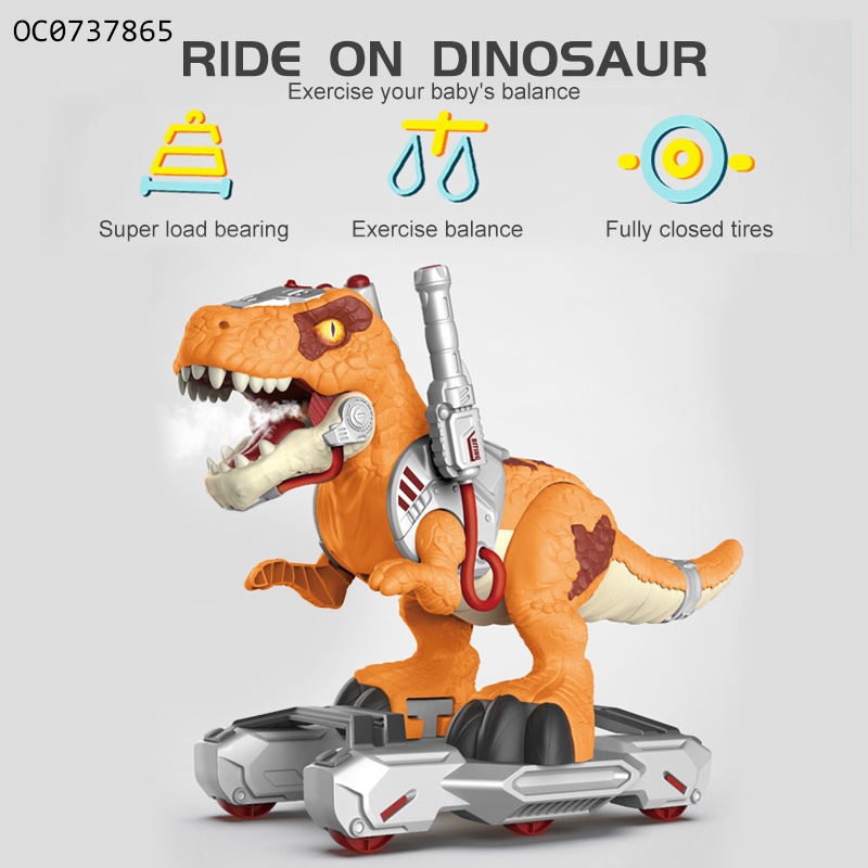 Newest design sliding toddler ride on dinosaur toys for kids with light sound