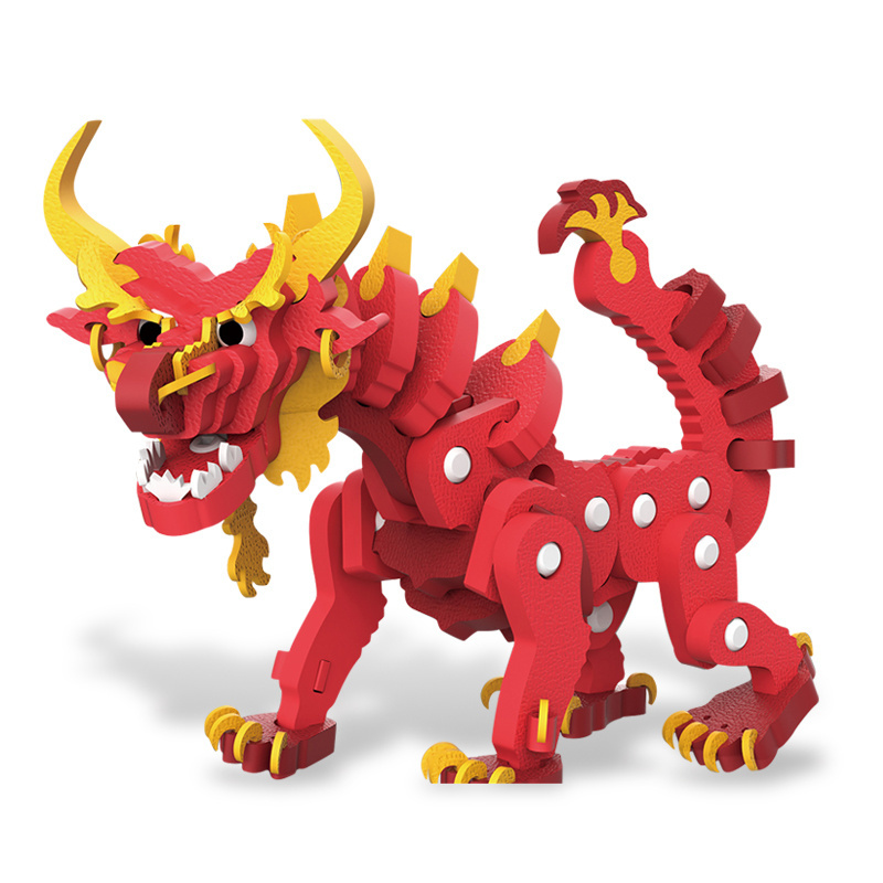 93pcs Kids educational 3d fire dragon eva foam puzzle soft building block sets