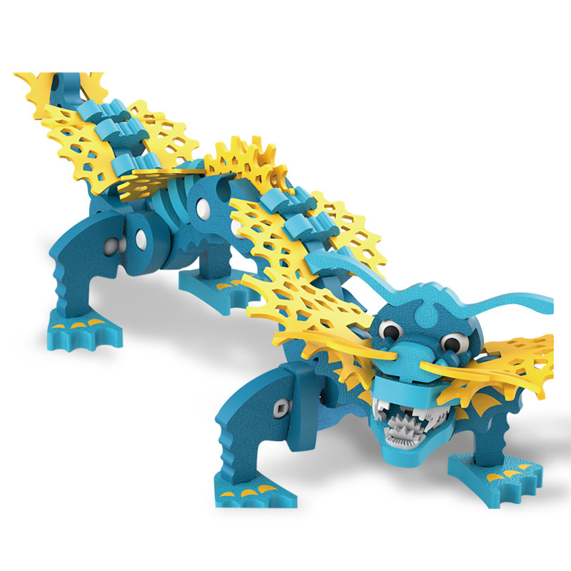 90pcs DIY Assemble ice dragon 3d puzzle large eva foam soft building blocks toy