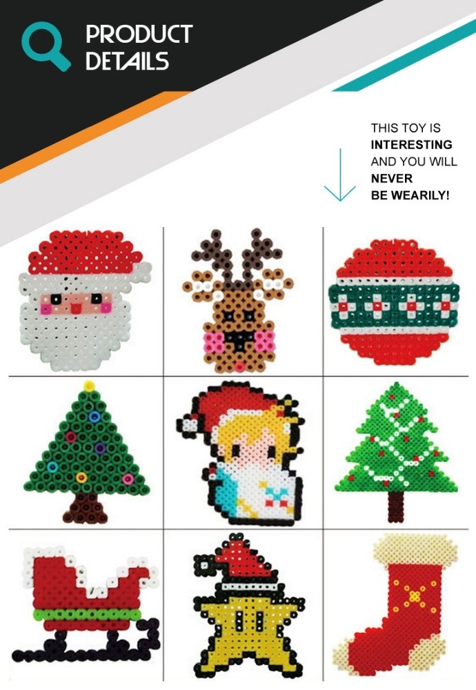 DIY decorate toy hot plastic puzzle hama perler beads for christmas