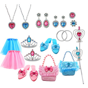 Dress up pretend play princess plastic kids make up beauty toys set for girls