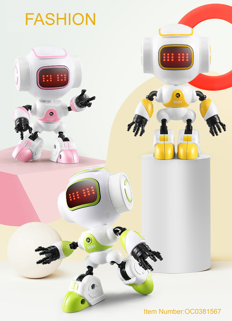 Adults flexible humanoids smart intelligent toys educational robot with eye led light