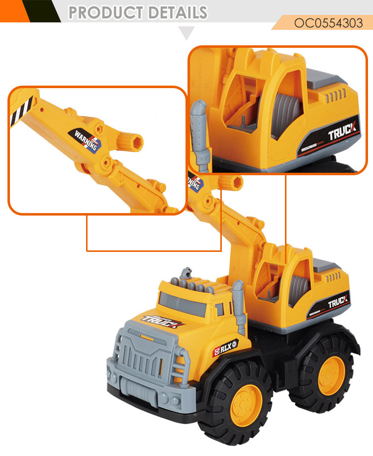 High quality kids custom freewheel excavator slide car toy for boys