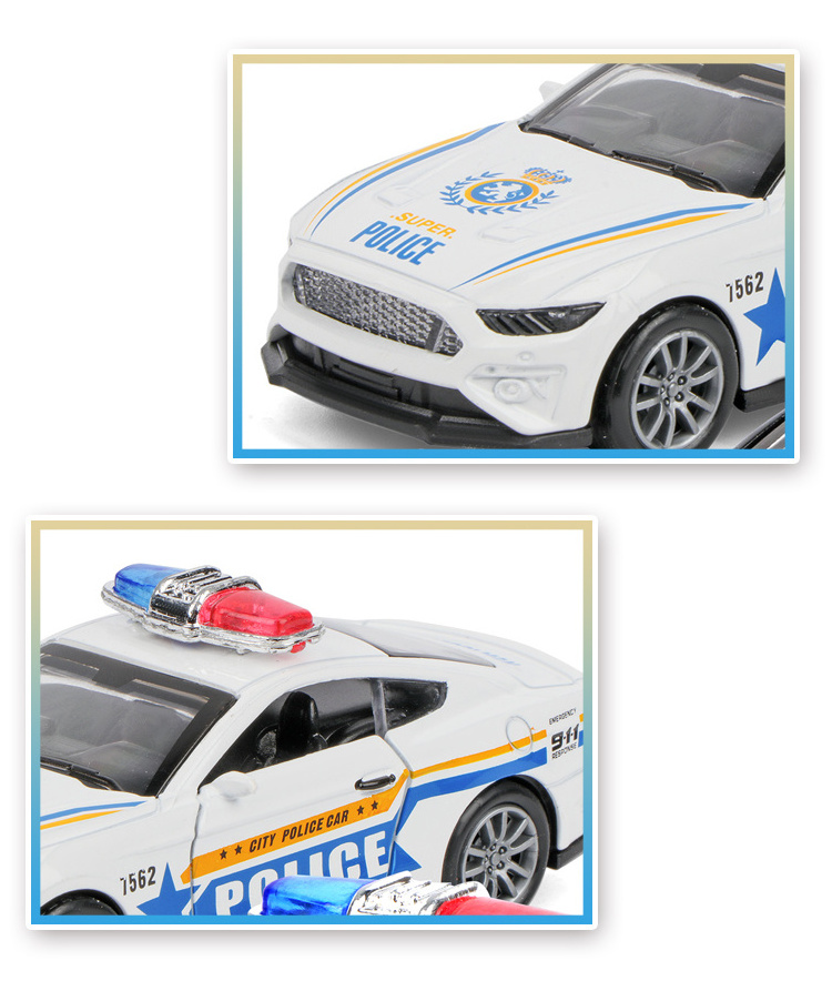 Cheap 1:32 die cast pull back alloy model police car set toys for kids