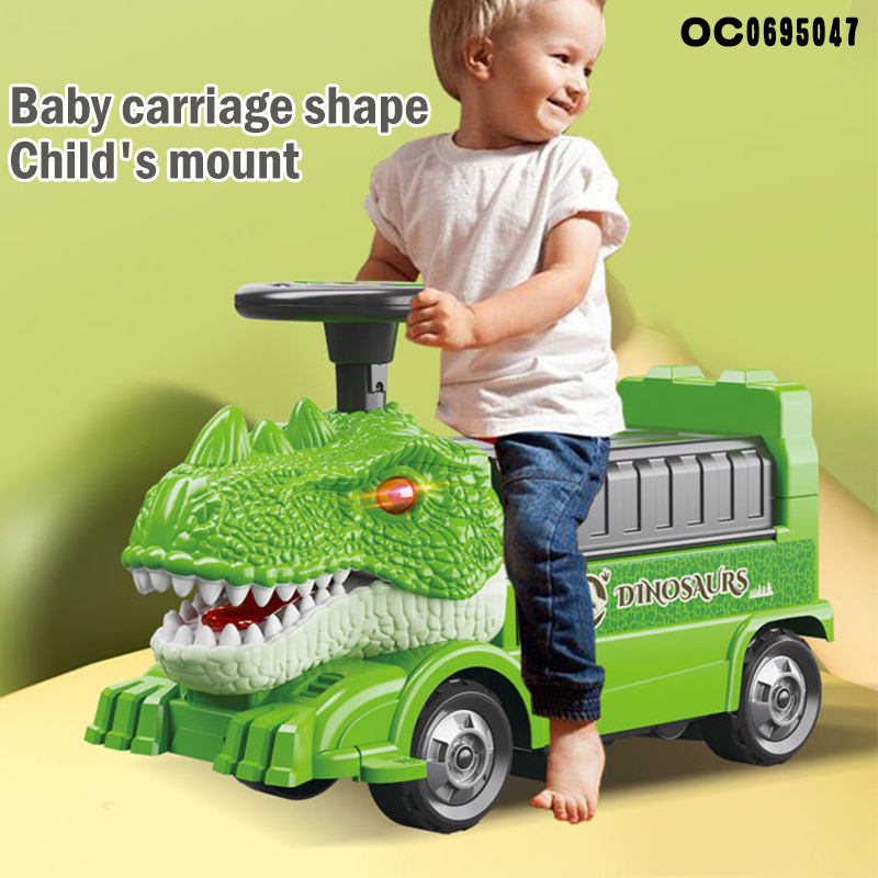 Dinosaur track boys electric ride on car toy for toddlers with light music