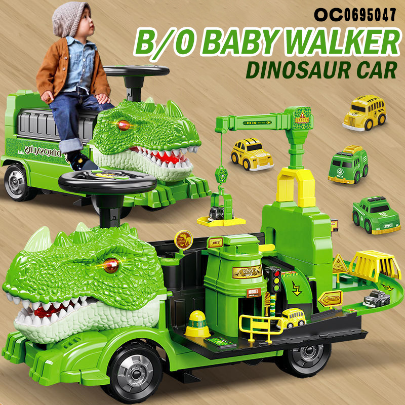 Dinosaur track boys electric ride on car toy for toddlers with light music