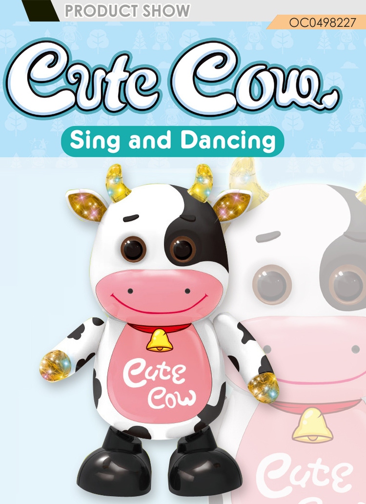 Interesting singing dancing cute cow battery operated kids toys for children