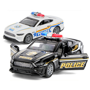 Cheap 1:32 die cast pull back alloy model police car set toys for kids