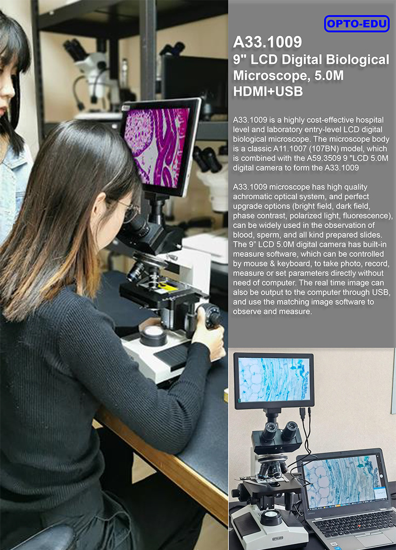 OPTO-EDU A33.1009 Student Laboratory Trinocular xsz 107bn Biological Digital Microscope