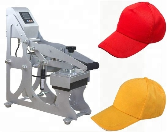 2in1 semi automatic heat press machine for hat press and 5*5inch flat press machine