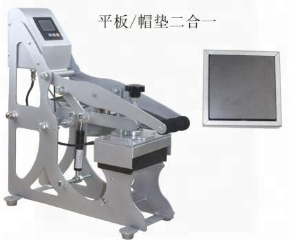 2in1 semi automatic heat press machine for hat press and 5*5inch flat press machine