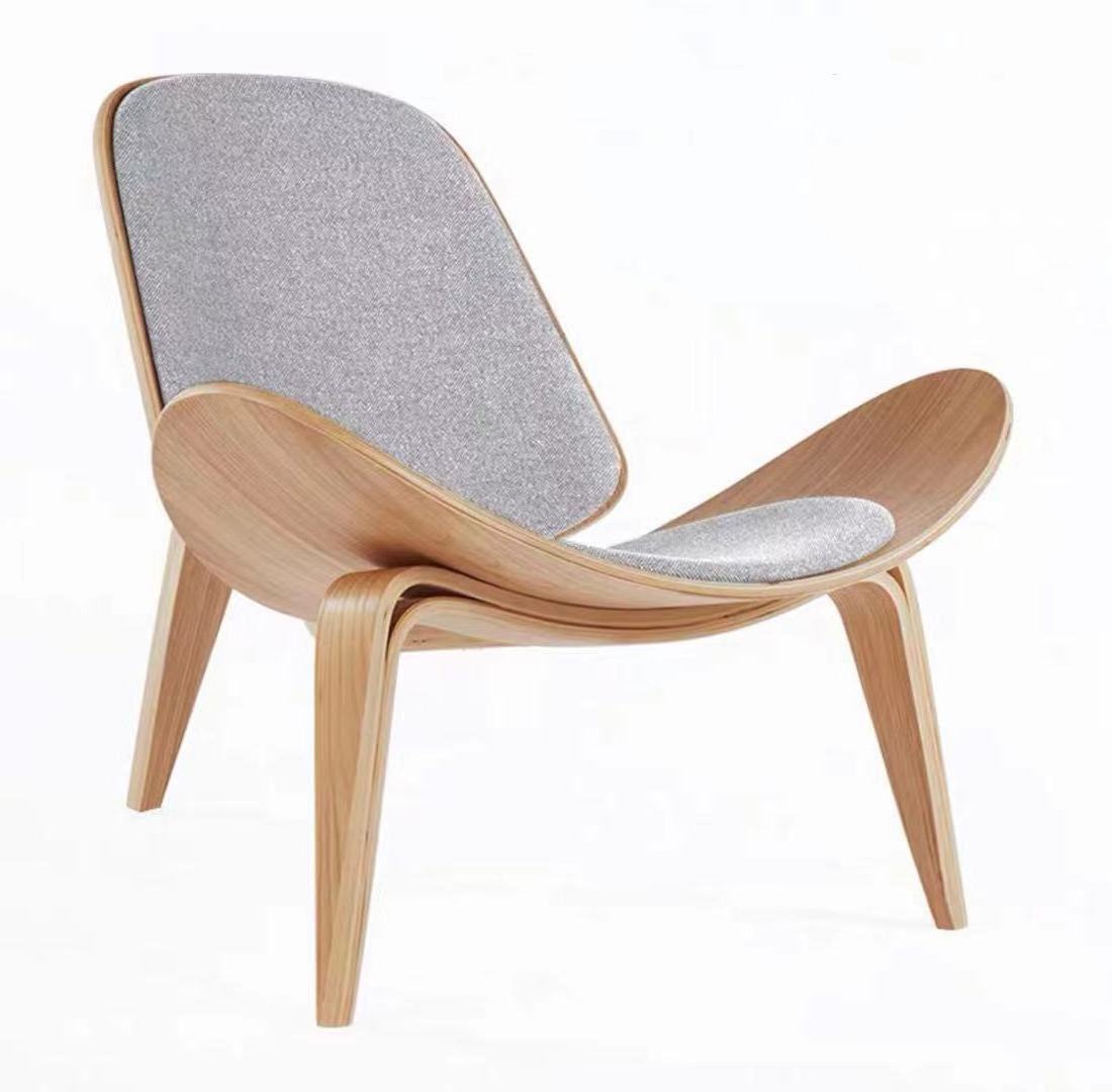 Nordic Modern Three Legged Cafe Bentwood Chair Theater Furniture Bentwood Relax Lounge Chairs