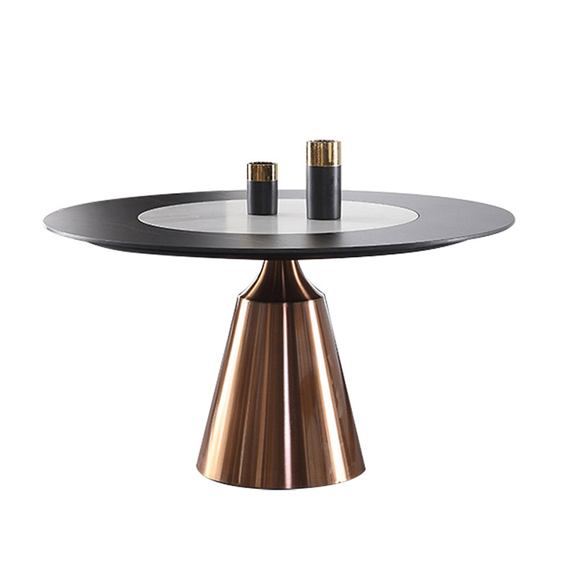 Luxury Restaurant Hotel Round Dining Table Base for Marble Top Brushed Stainless Steel Table Leg