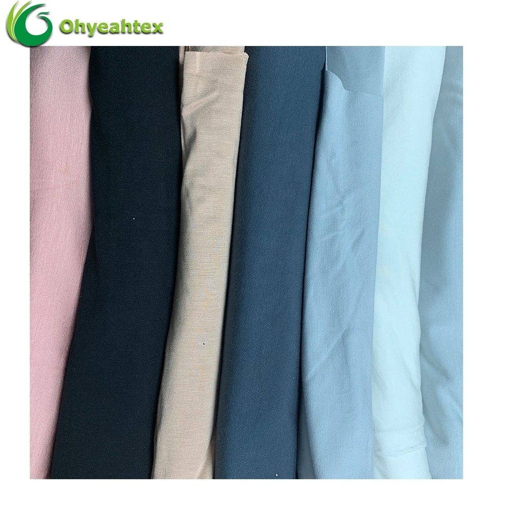 Breathable And Soft Bamboo Fiber Material 95% Bamboo Viscose 5% Spandex Knitted Fabric For Loungewear