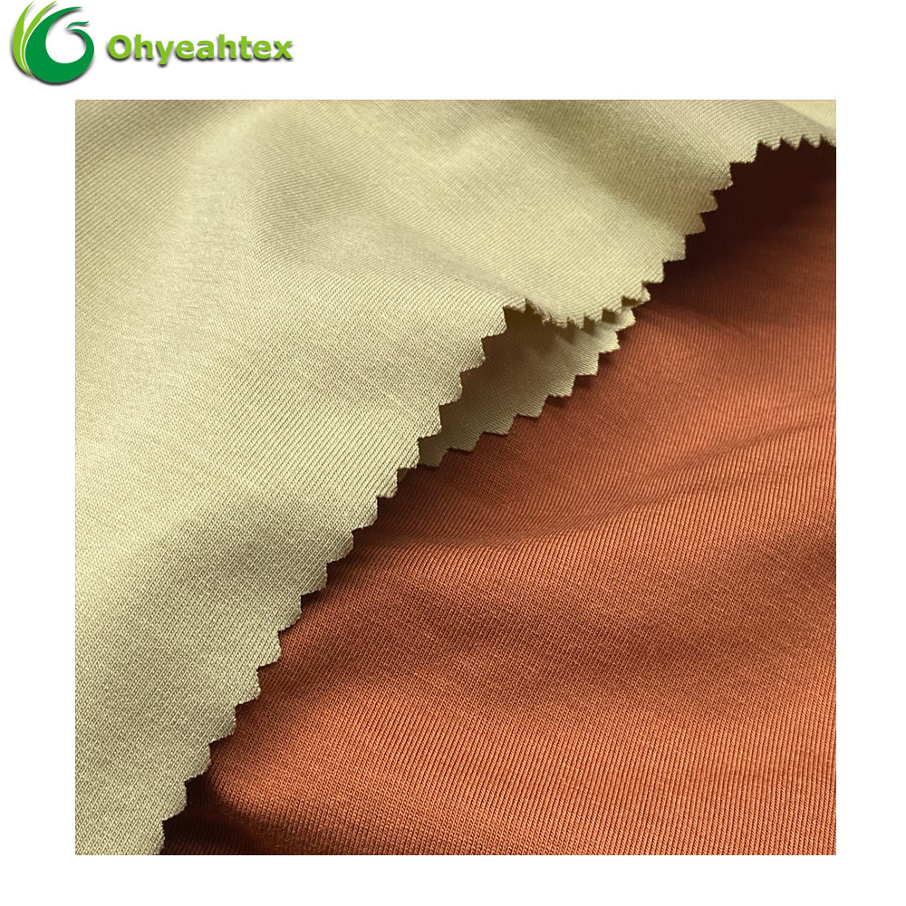 Oeko-tex Certified Knitted 220gsm 67% Bamboo 28% Organic Cotton 5% Spandex Jersey Fabric For Clothing