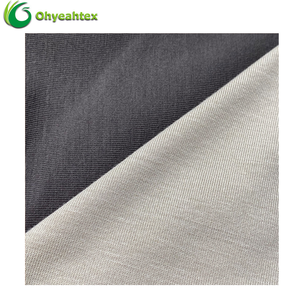 Oeko-tex Certified Knitted 220gsm 67% Bamboo 28% Organic Cotton 5% Spandex Jersey Fabric For Clothing