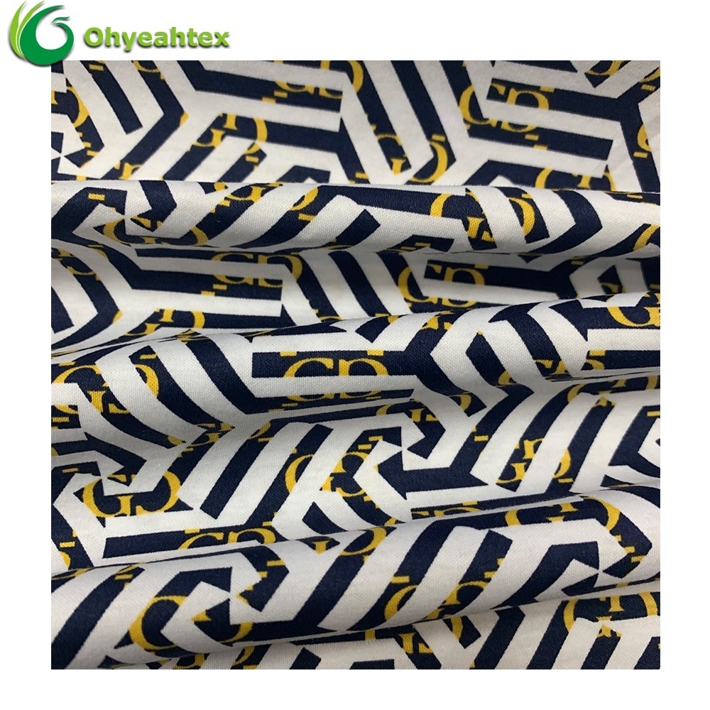 Soft And Cool Knitting Interlock Mercerized Custom Print Muslin Fabric 100% Cotton For T-shirt