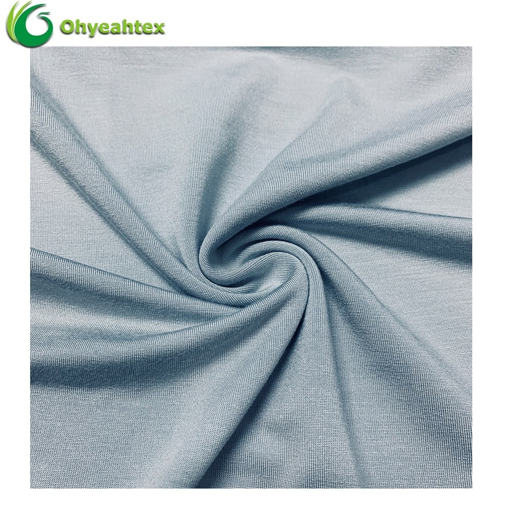 Breathable And Soft Bamboo Fiber Material 95% Bamboo Viscose 5% Spandex Knitted Fabric For Loungewear