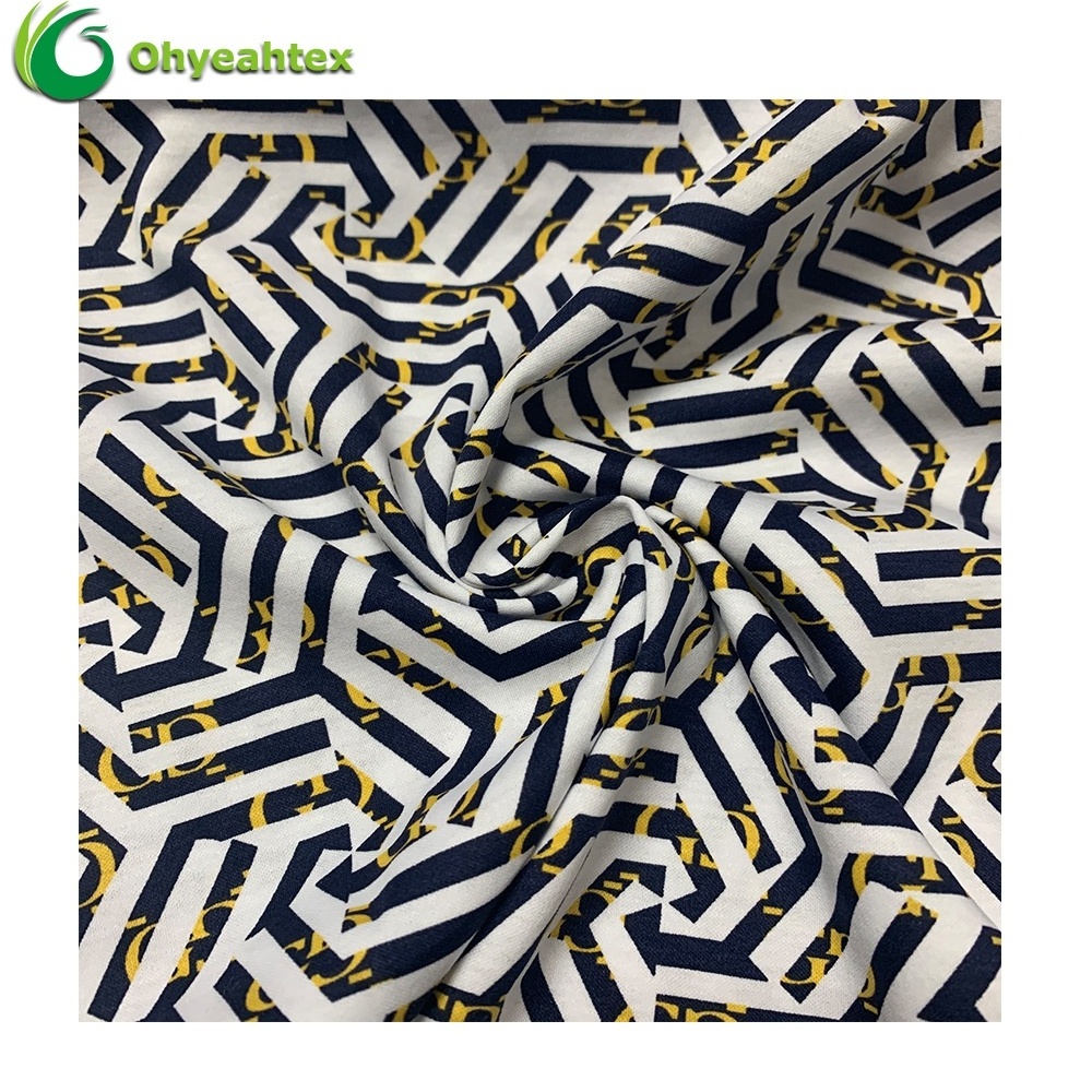 Soft And Cool Knitting Interlock Mercerized Custom Print Muslin Fabric 100% Cotton For T-shirt