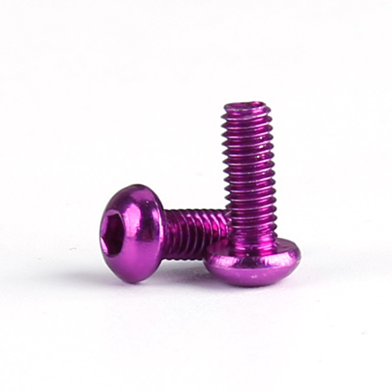 Different Color anodized hex socket pan head screw Aluminum screw