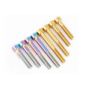 Custom Rainbow Anodized Gr5 Titanium  Allen Socket Head Bolt For Auto