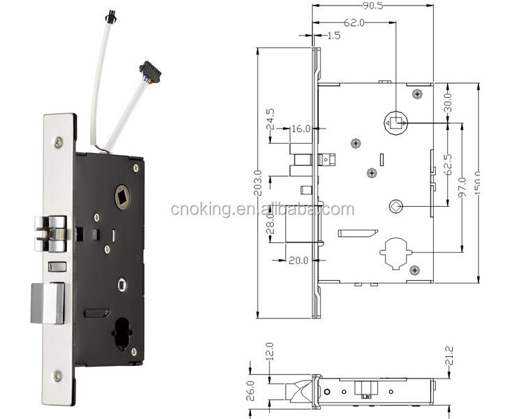 Stainless steel smart rfid hotel key card lock