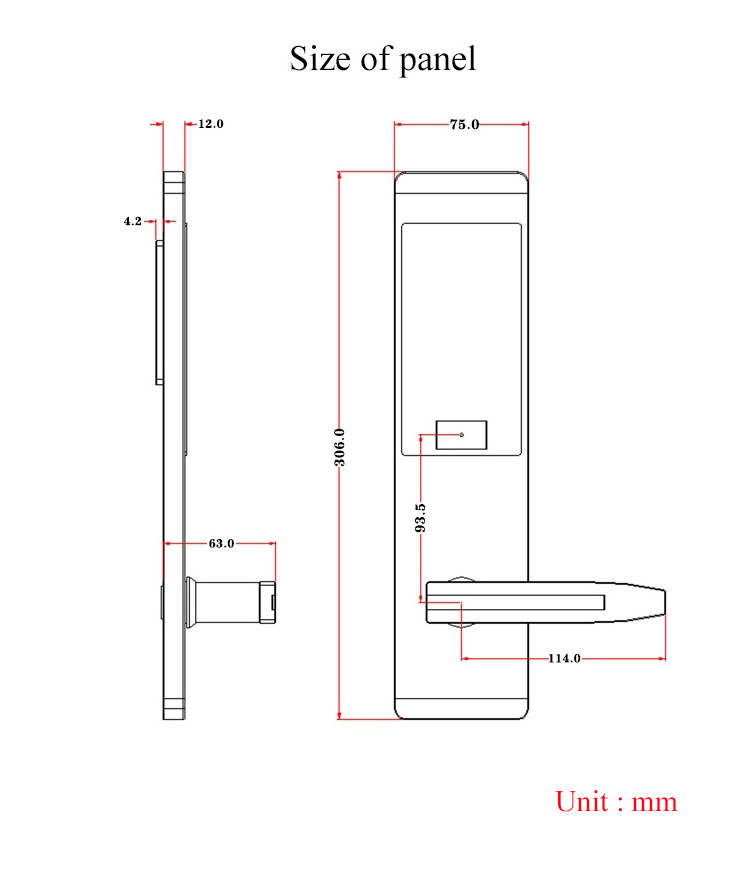 Digital touch screen keypad door lock Combination lock for home