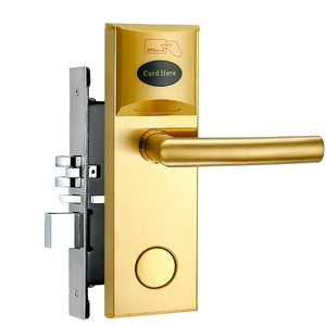 Wholesales hotel keyless door lock with gold and silver color